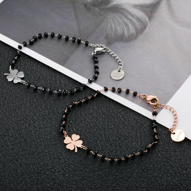 Faelya – Bracelet Porte-Bonheur Trèfle à 4 Feuilles