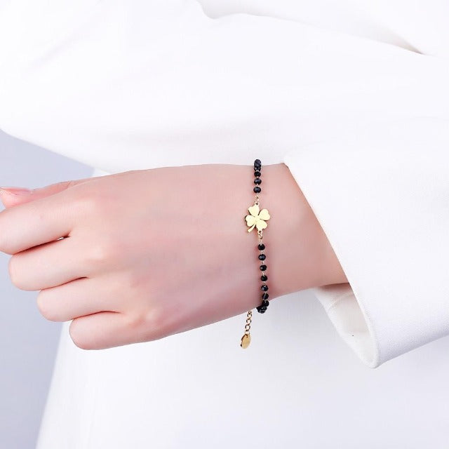 Faelya – Bracelet Porte-Bonheur Trèfle à 4 Feuilles