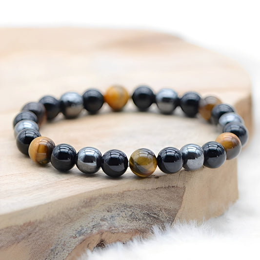 Kiarra – Bracelet Triple Protection en Pierres Naturelles
