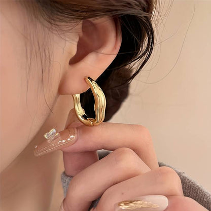 Boucles d'oreilles créoles irrégulières - Boucles d'oreilles créoles à forme irrégulière