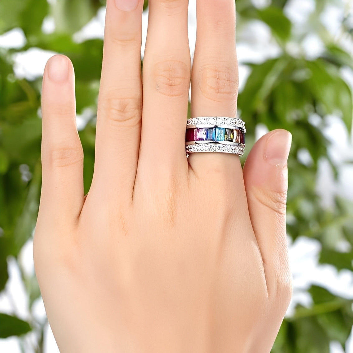 Sheena – Bague Multi-Pierres en Argent 925