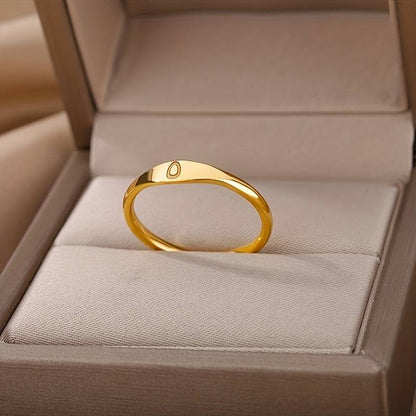 Bague Minimaliste - Bague minimaliste avec initiale gravée