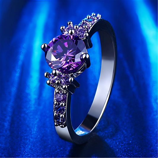 Coralie – Bague Améthyste Violet