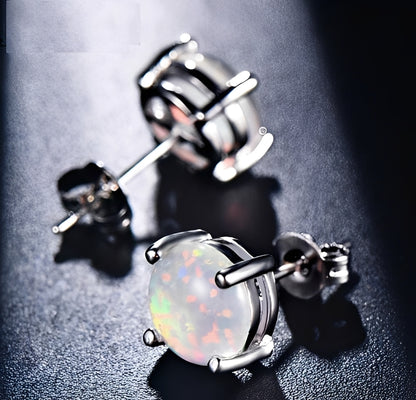 Camille – Boucles Stud Élégantes en Opale