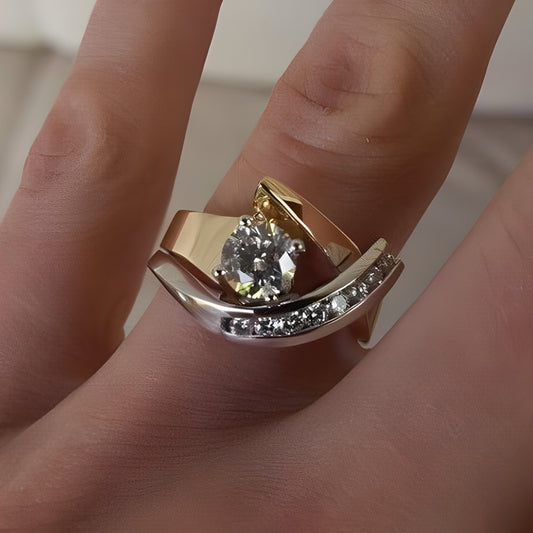 Sophie – Bague Vintage Irregulière Or-Argent