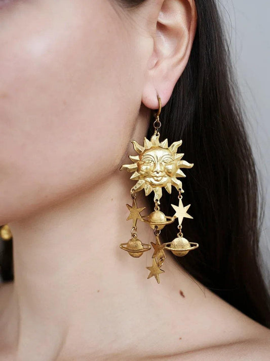 Celestials - Boucles d'oreilles Soleil Astrologie Stellaire