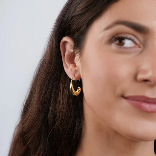 Boucles d'oreilles classiques en forme de goutte - Créoles vintage dorées