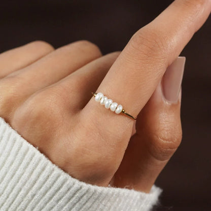 Lucie – Bague en Or avec Perle Baroque Naturelle