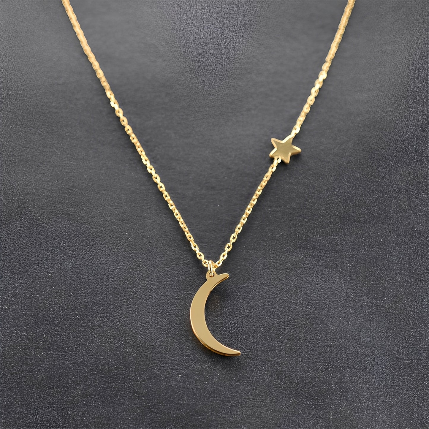 Lunaria – Collier Étoile & Lune Poétique