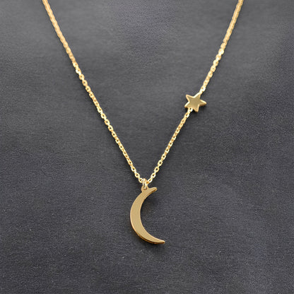Lunaria – Collier Étoile & Lune Poétique