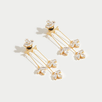 Karen – Boucles d’Oreilles Cascade Lotus en Cristal