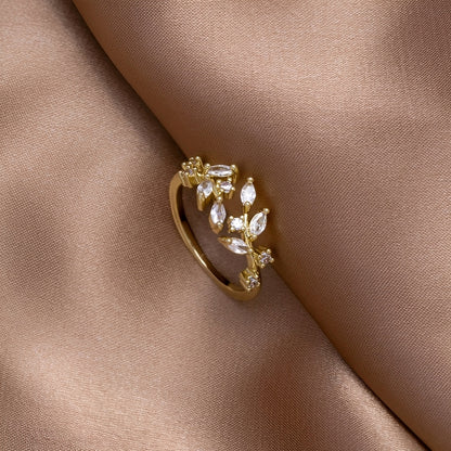 Aretha – Bague Liane Cristal en Or 18K