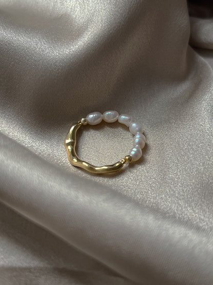 Jane - Bague dualité en or et perles