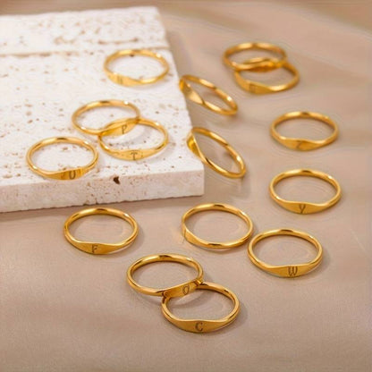 Bague Minimaliste - Bague minimaliste avec initiale gravée