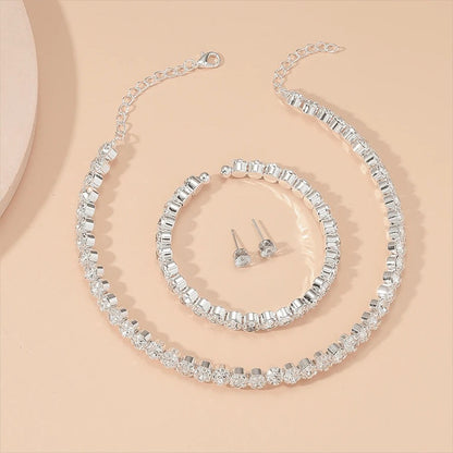 Roxan – Set 3PCS Collier et Boucles d'Oreilles Diamants