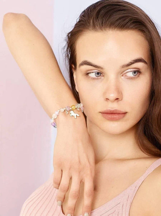 Dreamy - Bracelet de Perles avec Pendentif Licorne