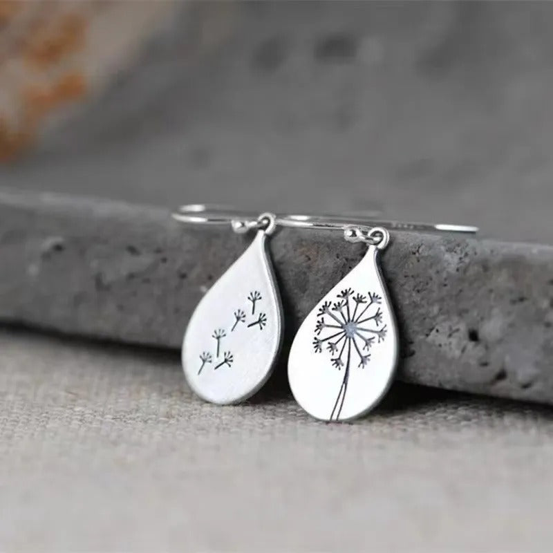 Solene – Boucles d’Oreilles Souhait Pissenlit en Argent Sterling