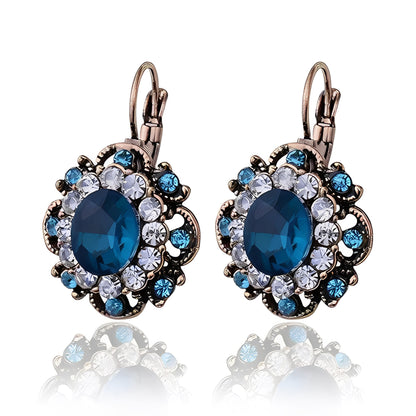 Katie – Boucles Pendantes Cristal & Saphir