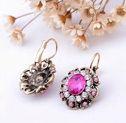 Katie – Boucles Pendantes Cristal & Saphir