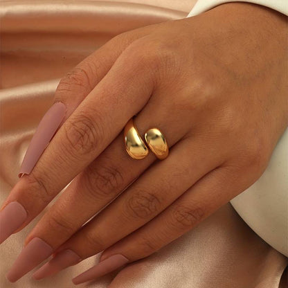 Bague Goutte d'Eau - Anneau Enveloppant Minimaliste