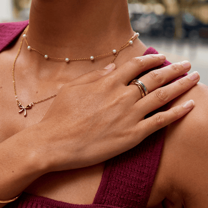 Elena – Bague Triple Anneau Trois Tons Élégante