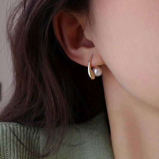 Boucles d'oreilles Goutte d'eau perle - Boucles d'oreilles goutte d'eau avec fermoir en perles