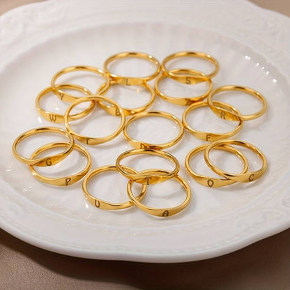 Bague Minimaliste - Bague minimaliste avec initiale gravée