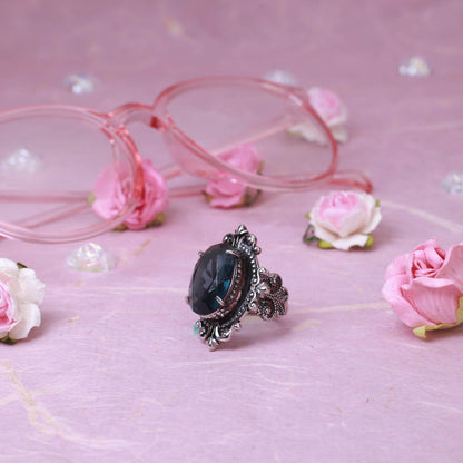 Ysoria – Bague Paon en Saphir Bleu Vintage