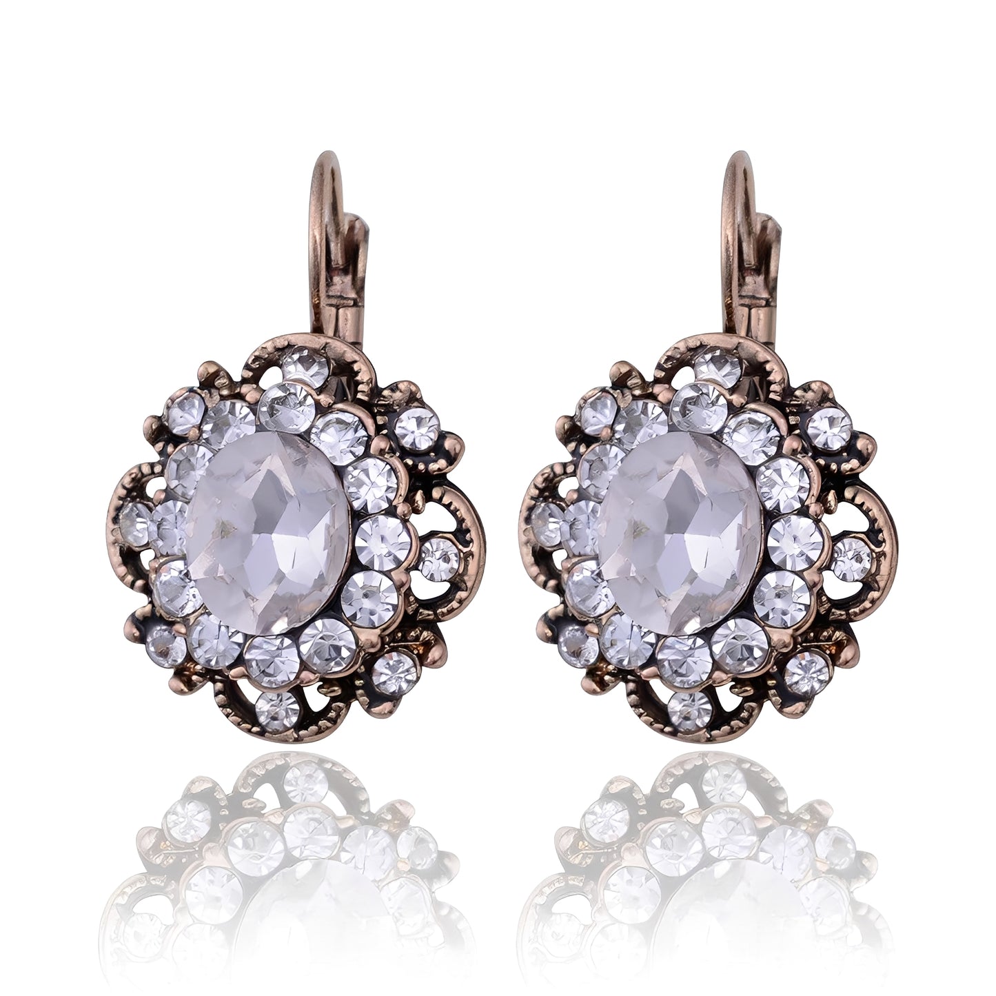 Katie – Boucles Pendantes Cristal & Saphir