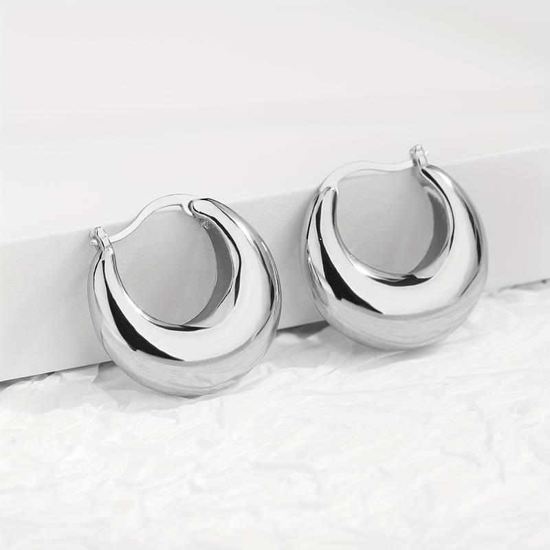 Boucles d'oreilles Chunky plaquées or 18K - Boucles d'oreilles ouvertes Chunky