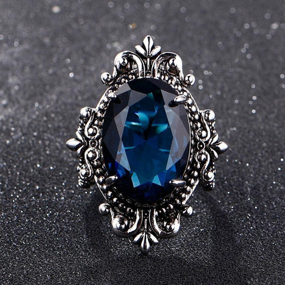 Ysoria – Bague Paon en Saphir Bleu Vintage