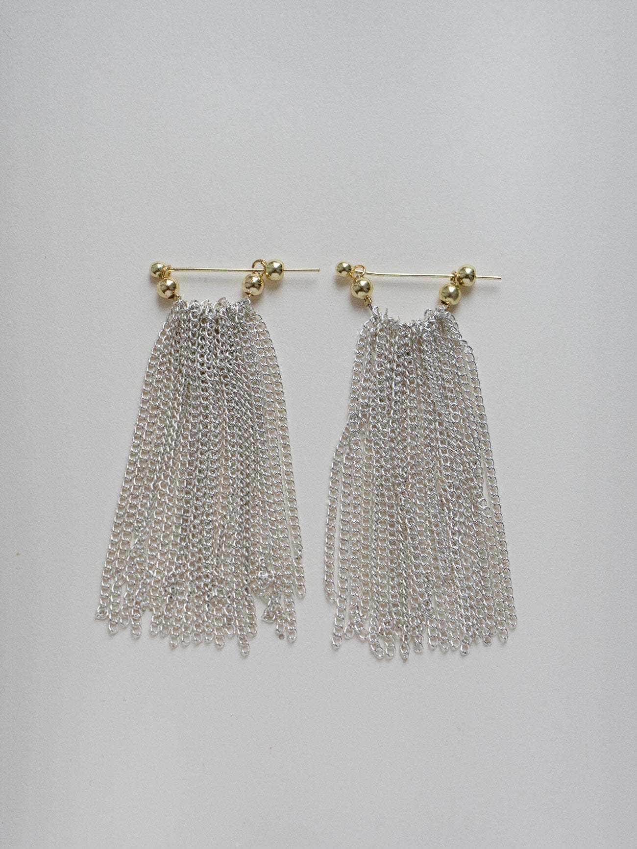 Nora -Longues boucles d'oreilles à chaînes fluides en argent