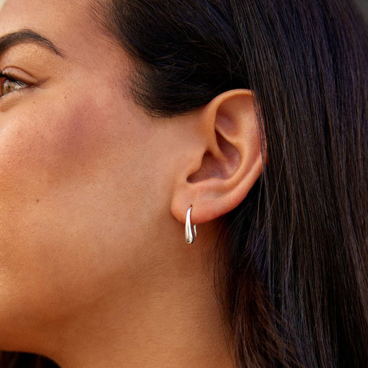 Francesca – Boucles d’Oreilles Goutte d’Eau Argentées
