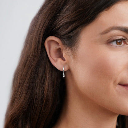 Francesca – Boucles d’Oreilles Goutte d’Eau Argentées