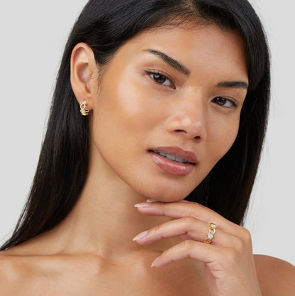 Melina – Bague Rayons de Miel en Or et Cristal