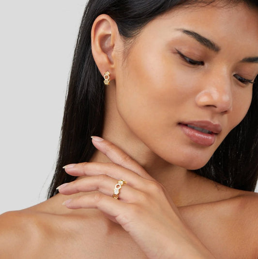 Melina – Bague Rayons de Miel en Or et Cristal