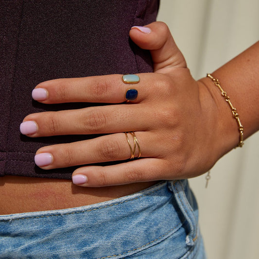 Elayna – Bague Boucle Infini Dorée