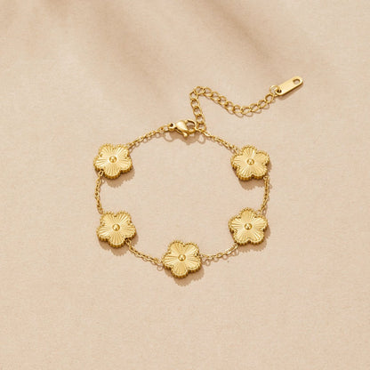 Clary – Bracelet Trèfle Doré