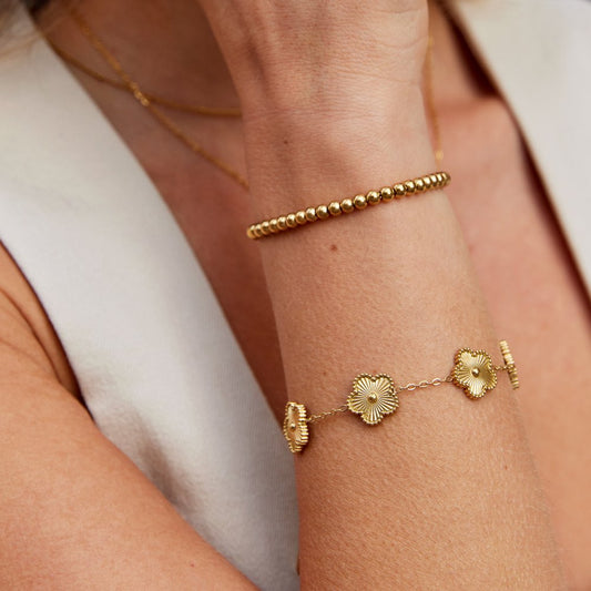 Clary – Bracelet Trèfle Doré