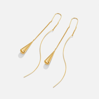 Amaris – Boucles d’Oreilles Goutte Dorée à Pampilles