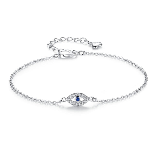 Thalassa – Bracelet Argenté Œil Bleu Protecteur