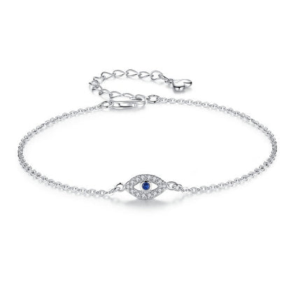 Thalassa – Bracelet Argenté Œil Bleu Protecteur