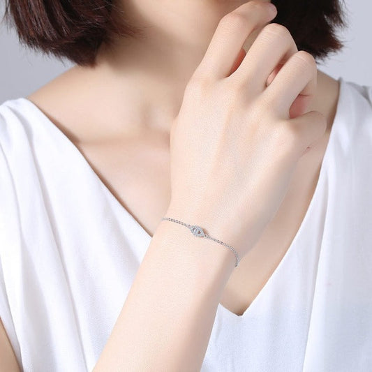 Thalassa – Bracelet Argenté Œil Bleu Protecteur