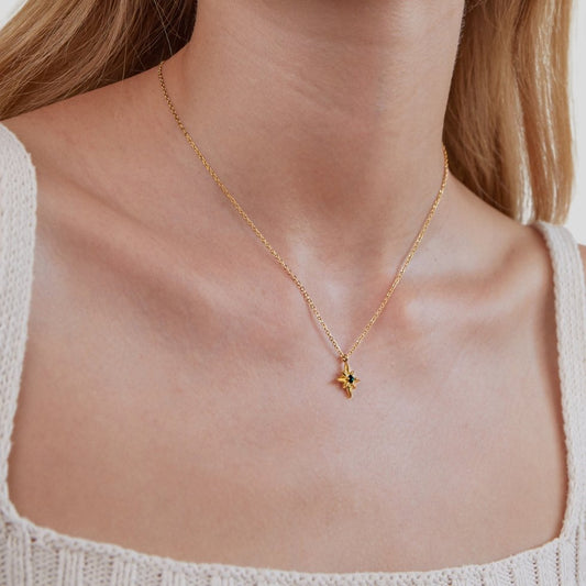 Celestia – Collier Étoile Guide en Cristal Émeraude