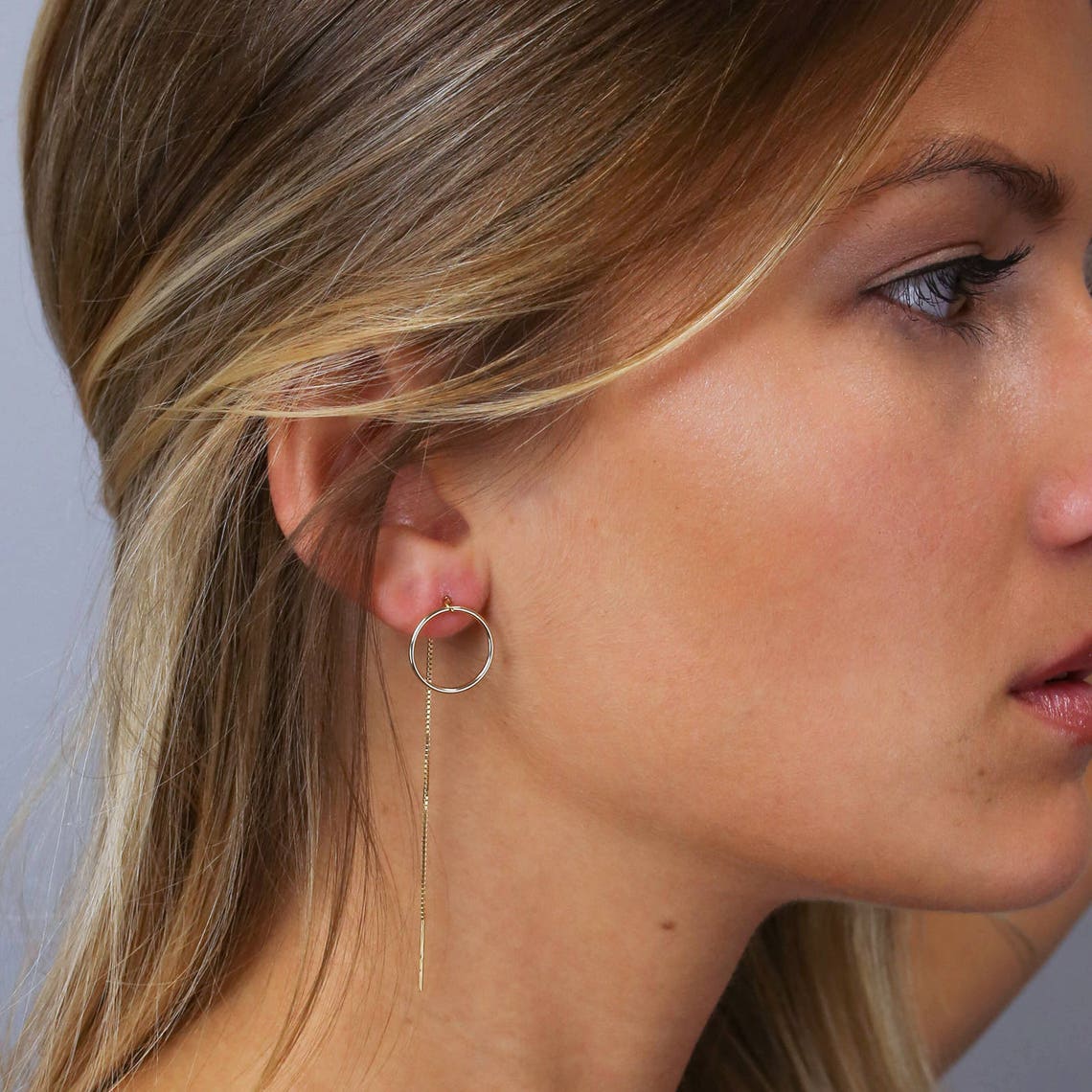 Boucles d'oreilles en fil rond - Boucles d'oreilles pendantes longues
