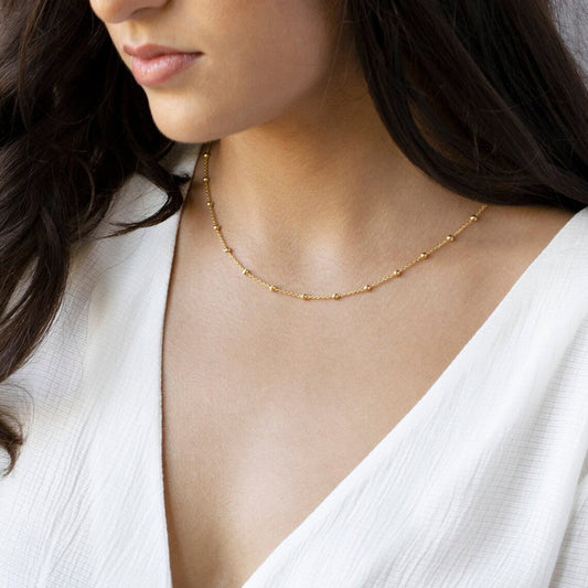 Collier Choker Satellite - Chaîne de luxe dorée
