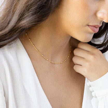Collier Choker Satellite - Chaîne de luxe dorée