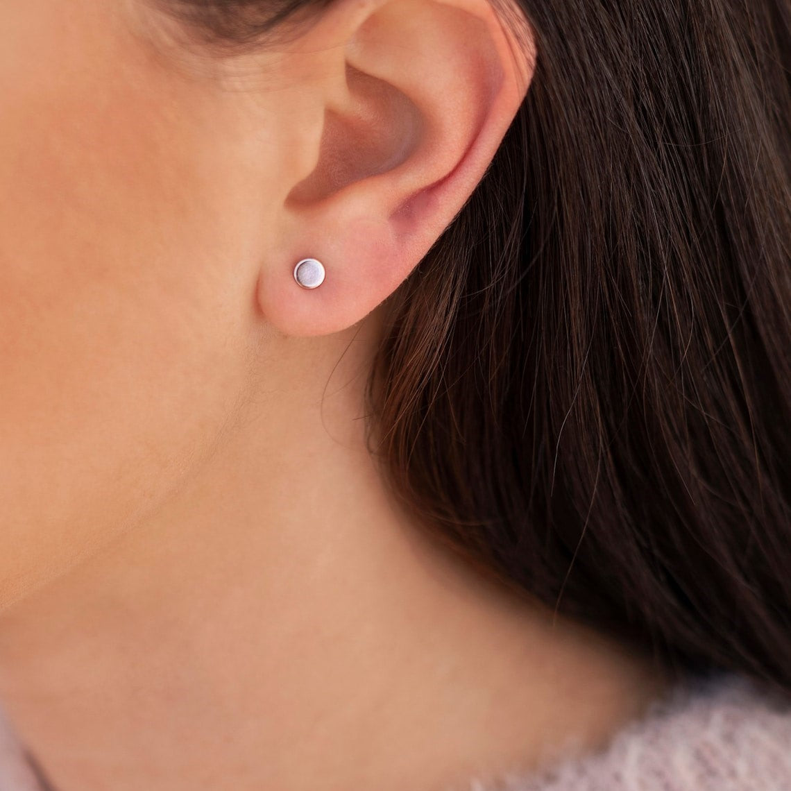 Petit cercle point - Boucles d'oreilles minimalistes