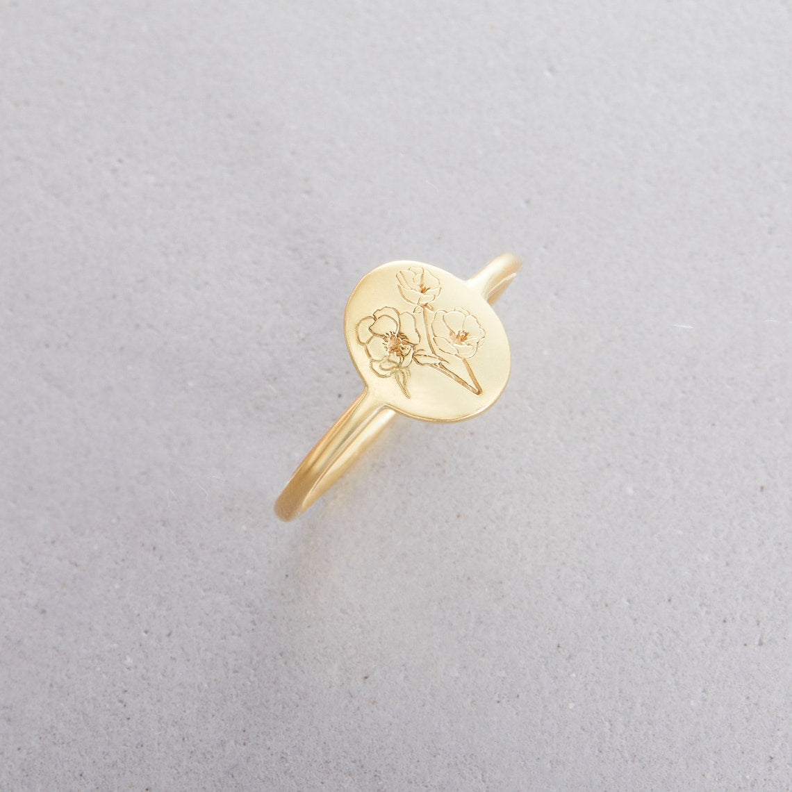 Bague naissance fleur - Bague délicate personnalisée