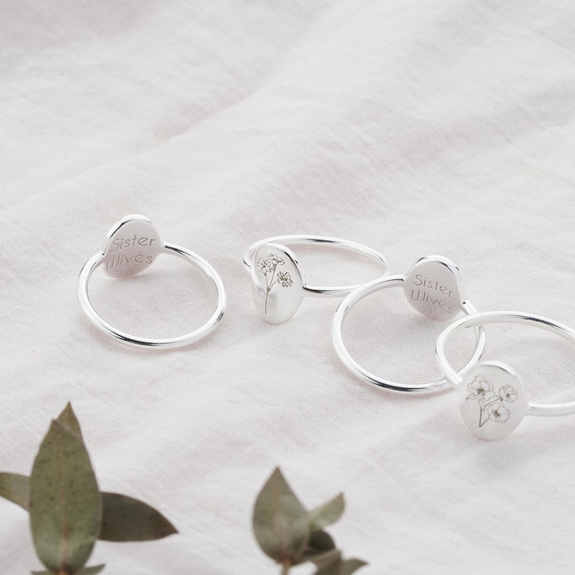 Bague naissance fleur - Bague délicate personnalisée